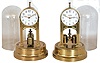 Clocks- 2 (Two) Tiffany Clock Co., Buffalo, NY "Never- Wind" anniversary- style electric clocks with torsion pendulums under domes