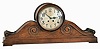 Seth Thomas Clock Co., Thomaston, Conn., large "Tambour" shelf clock with a round 8 day spring driven time and strike movement in an oak case.