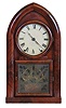 E.C. Brewster & Co., Bristol, Conn., 8 day, time and strike Kirk's patent iron backplate spring brass and iron movement round Gothic or beehive clock.