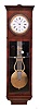 Jeweler's Regulator, wall clock, 8 day, time only, weight driven movement with a pinwheel escapement and compensated high grade grid iron pendulum in a walnut case with pie crust dial surround and white enamel dial and center seconds.