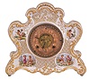 Ansonia Clock Co., New York, NY, 8 day, time and strike spring brass movement porcelain mantel clock.