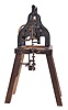 Probably Seth Thomas Clock Co., Thomaston, Conn., "Tower Clock No. 0", 8 day, time only, weight driven cast iron frame movement on white lead painted stand with pendulum, weight and crank