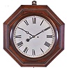Atkins Clock Co., Bristol, Conn. Gallery wall clock with a spring driven 30 day double fusee timepiece movement in a rosewood veneered case with ripple front molding.