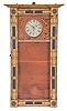 Samuel Abbott, Boston, Mass., 8 day, weight brass movement New Hampshire style wall timepiece.
