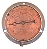 American Steam Gauge Co., Boston, Mass., steam gauge in brass case with 5 1/4" dial picturing an Amoskeag fire engine and engraved "MADE FOR MANCHESTER LOCO WORKS"  and "SOLE PROPRIETORS & MARFRS of the ASHCROFT STEAM GAUGE Bourdon's Patent. Aug. 3d. 1852.T.W. Lane's Improvement Patented Feb. 22 1859."