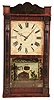 Putnam Bailey, Goshen, Conn. Stenciled Column and Splat" 3/4 size shelf clock with a weight driven 30 hour time & strike wooden works movement in a mahogany case.