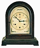 Waterbury Clock Co., Waterbury, Conn. "Mansion Mantel Chime No. 136" shelf clock with a spring driven 8 day time and full Westminster strike movement in a mahogany case.