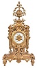 France, mantel clock, the case with piercing and cast ornament, Roman numeral white enamel dial, blued steel Breguet style hands, 8 day time and strike pendule de Paris movement