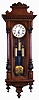 Vienna Regulator, unsigned 8 day 3 weight quarter striking walnut hanging wall clock