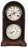 Welch, Spring, & Co., Forestville, Conn., "Italian No. 3", 8 day, time and strike spring brass movement double dial calendar shelf clock with B. B. Lewis patent calendar.