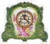 Ansonia Clock Co., Ansonia, Conn., "La Corsica", 8 day, time and strike spring brass movement porcelain case.