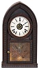 Forestville Mfg. Co., (J.C. Brown), 8 day, time, strike & alarm spring brass movement Round Gothic or "beehive" shelf clock.