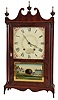 Seth Thomas Clock Co., Plymouth Hollow, Conn., 30 hour, time and strike weight wood movement pillar & scroll shelf clock.