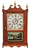 Riley Whiting, Winchester, Conn., 30 hour, time and strike weight wood movement pillar & scroll shelf clock.