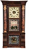 Seth Thomas Clock Co., Plymouth Hollow, Conn., "Column and Cornice" shelf clock with an 8 day weight driven time and strike brass lyre movement in a rosewood case.