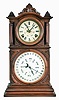 E. Ingraham & Co., Bristol, Conn., "Calendar" shelf clock with a spring driven 8 day time and strike movement with B. B. Lewis patent calendar mechanism in a solid walnut case.