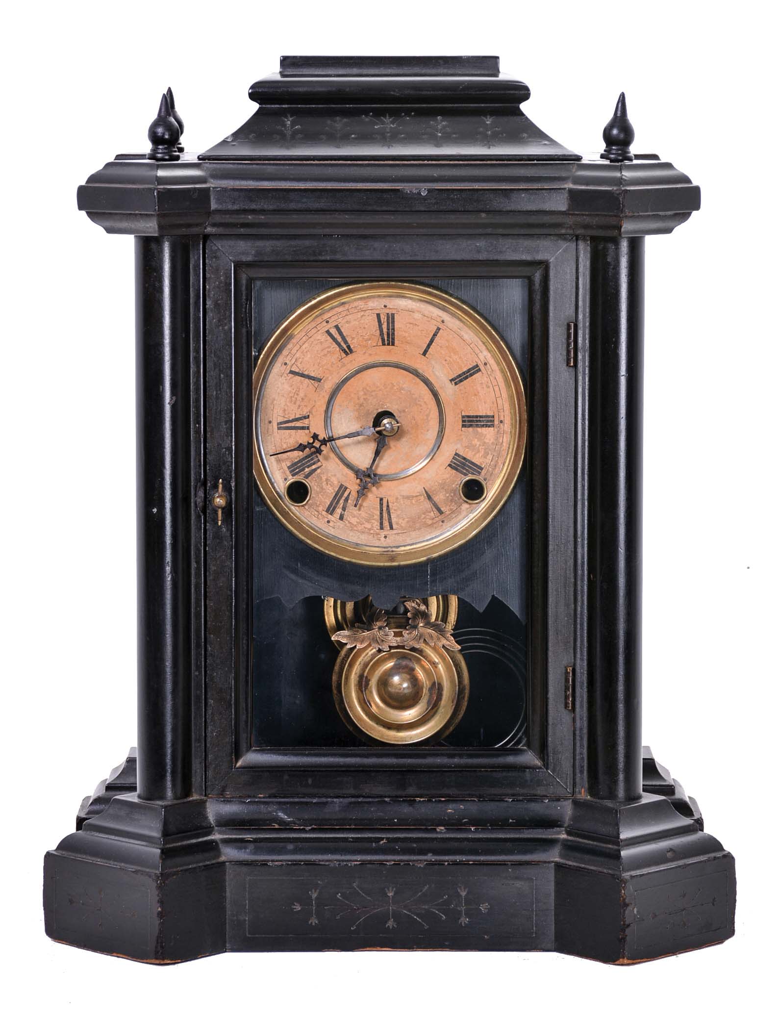 E. Ingraham & Co., Bristol, Conn., "Domino", 8 day, time and strike spring driven movement shelf clock. — Antique Clocks Price Guide