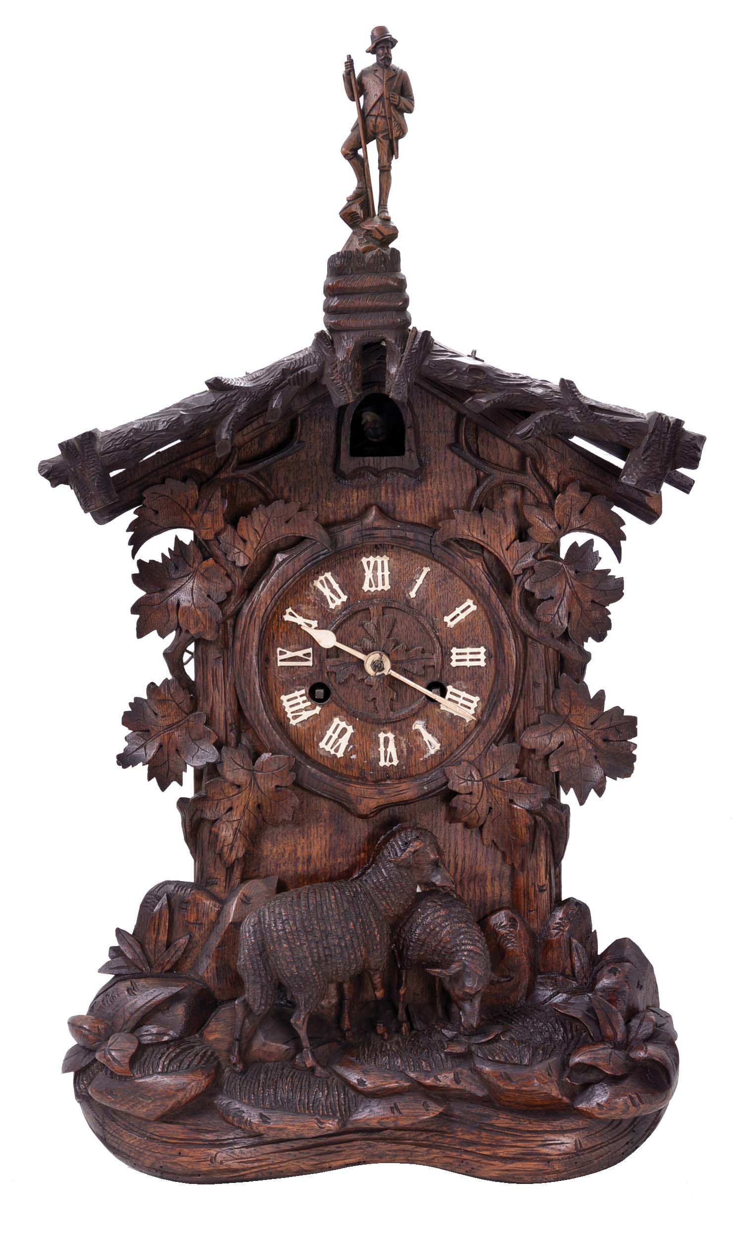 Germany, 8 day, shelf cuckoo, time and strike fusee movement with wooden plates and brass wheels, in a finely carved case, possibly by Ketterer. — Antique Clocks Price Guide