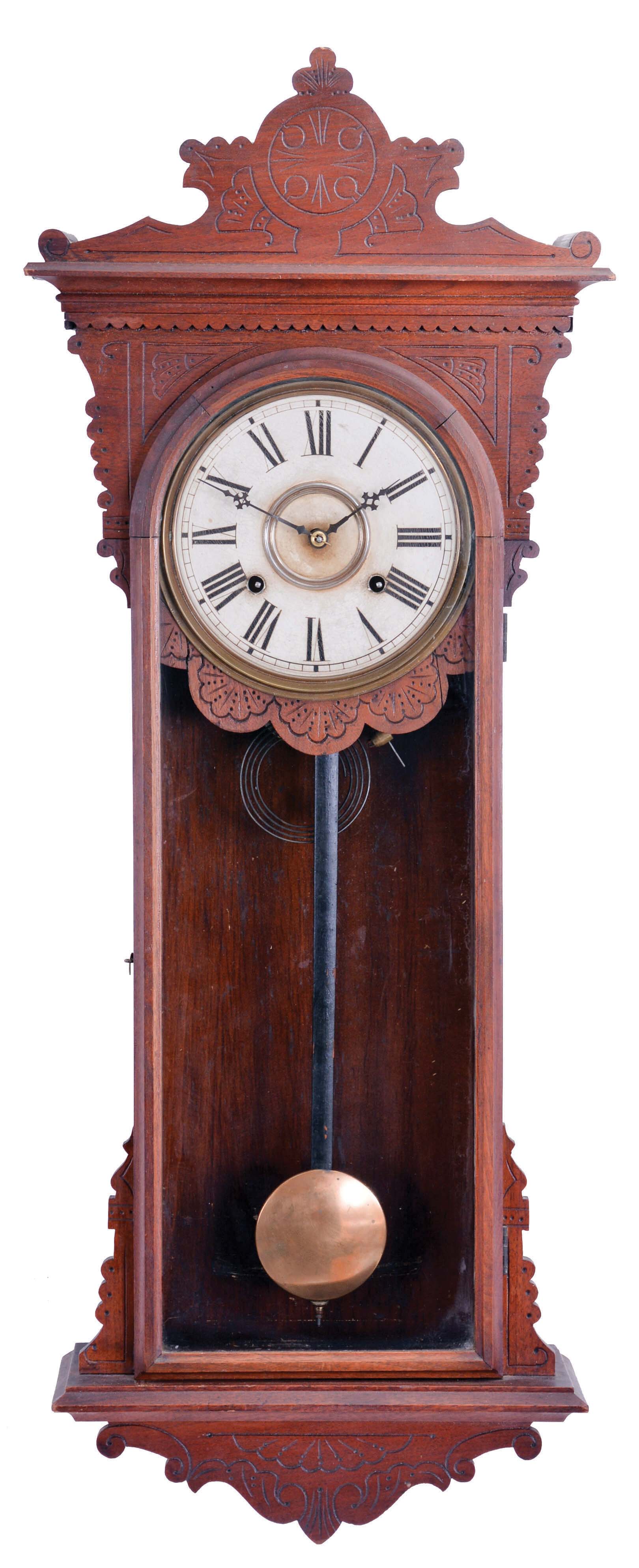 Welch, Spring & Co., Forestville, Conn., "Sembrich", 8 day, time and strike spring driven movement wall clock. — Antique Clocks Price Guide