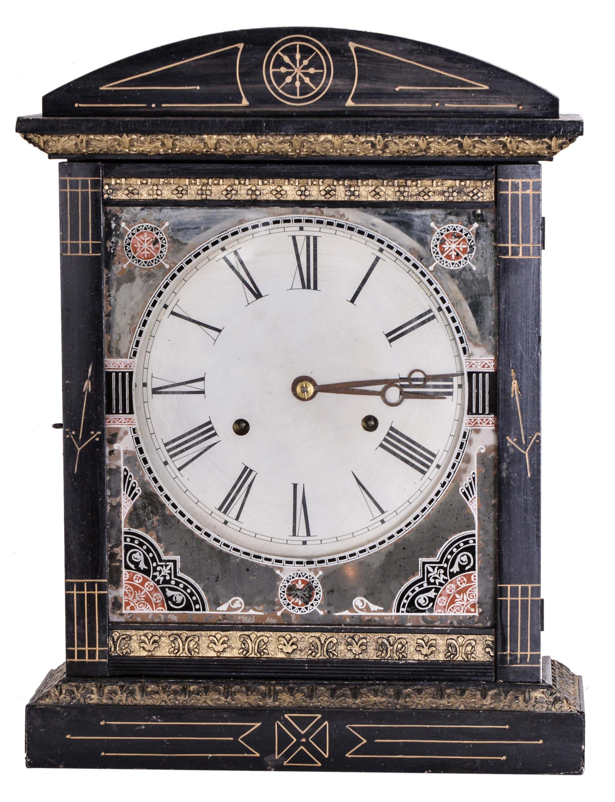 New Haven Clock Co., New Haven, Conn., "Warwick", 8 day, time and strike spring driven movement shelf clock. — Antique Clocks Price Guide