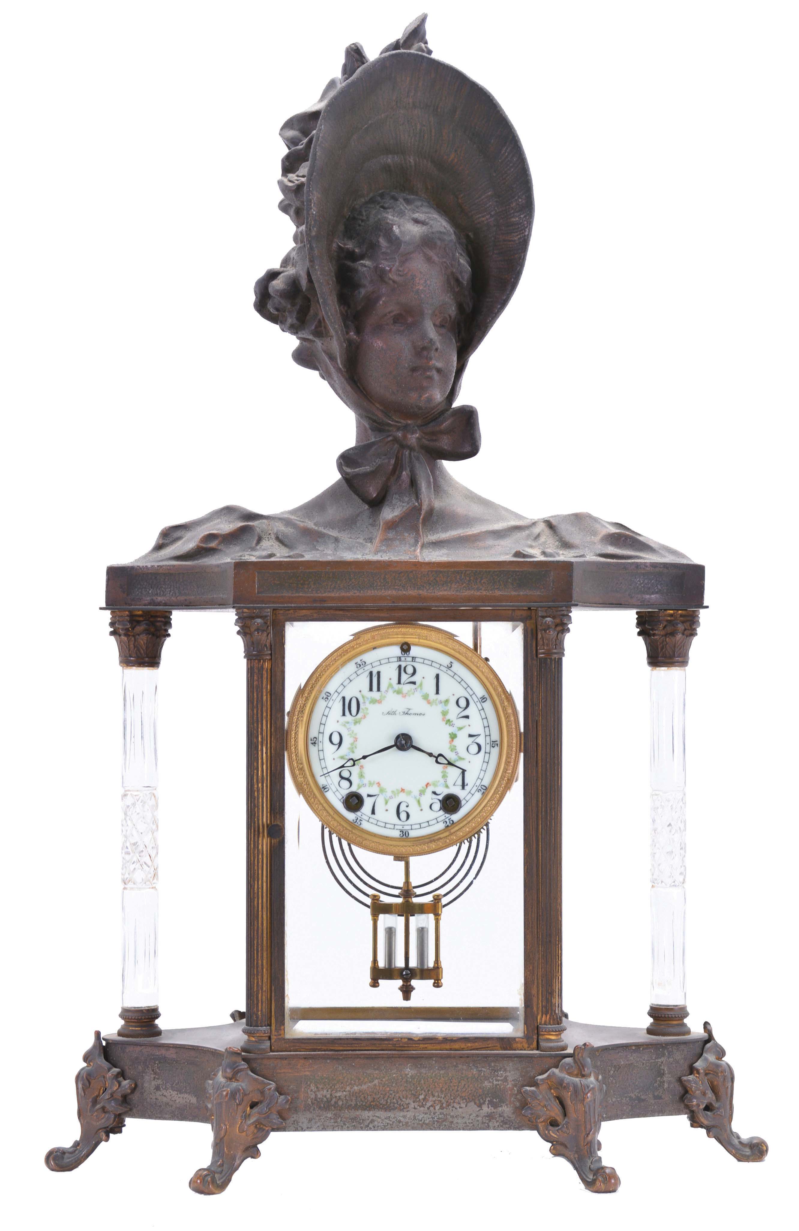 Seth Thomas Clock Co., Thomaston, Conn., "Empire No. 31", crystal regulator with 8 day, time and strike spring driven movement — Antique Clocks Price Guide