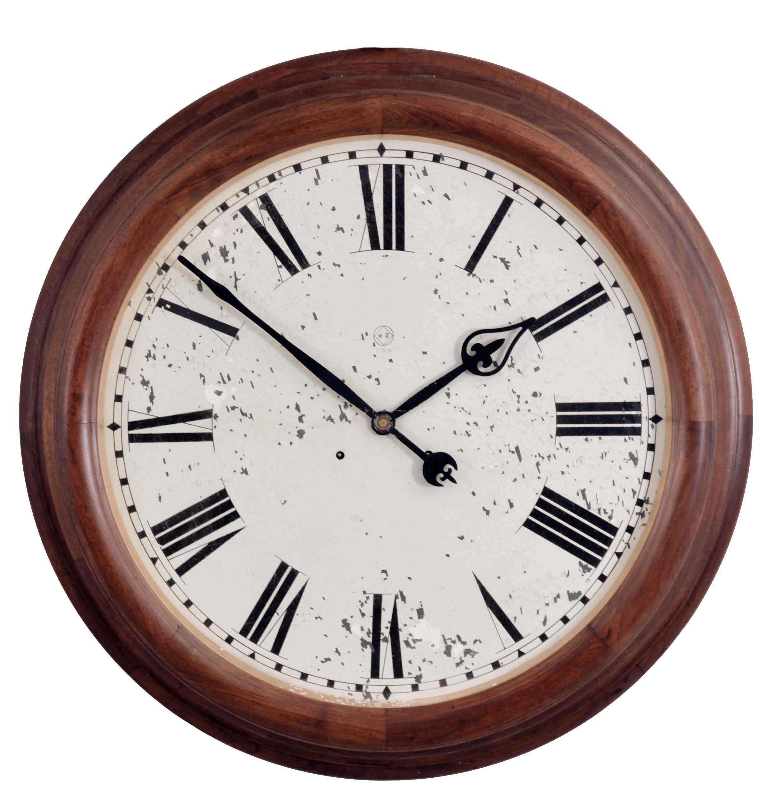 Seth Thomas Clock Co., Thomaston, Conn., "Gallery, 24 inch" wall hanging clock with a spring driven 15 day double wind timepiece movement in a walnut case. — Antique Clocks Price Guide