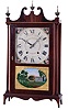 Seth Thomas, Plymouth, Conn., 30 hour, time and strike weight wood movement pillar & scroll shelf clock.
