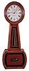 E. Howard & Co., Boston, Mass., "Regulator No. 1" banjo wall clock, cherry case with turned bezel, the throat and box frames with reverse painted tablets, Roman numeral painted dial, blued steel hands, 8 day, time only, weight driven movement