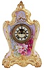 Ansonia Clock Co., New York, NY, "La Provence" shelf clock with a spring driven, 8 day time and half hour strike movement with visible escapement in a porcelain case.