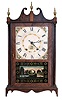 Seth Thomas, Plymouth, Conn., 30 hour, time and strike weight wood movement pillar & scroll shelf clock.