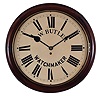 Clocks- 2 (Two): (1) English, 8 day, spring fusee brass movement postal or wall timepiece, c1890; (2) French, 8 day, time and strike spring driven movement inlayed wall clock, c1840