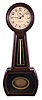 Howard & Davis, Boston, Mass., "Regulator No. 1" banjo wall clock, rosewood grain painted cherry case with Roman numeral, painted metal dial with diamond hands, reverse painted tablets, 8 day, time only, weight driven movement and damascened pendulum bob