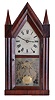 Brewster and Ingrahams, Bristol, Conn., 8 day, time and strike spring driven, Charles Kirk's Patent movement sharp gothic or steeple clock.