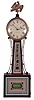 Boston, Mass., Patent or Banjo timepiece retailed by Thomas Long Co., Boston jewelers, with 8 day, weight driven, brass movement stamped E. Howard.