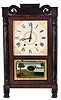Ephraim Downs for George Mitchell, Bristol, Conn., 30 hour, time and strike weight wood movement half column & splat shelf clock.