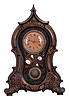 Chauncey Goodrich, Bristol, Conn., 8 day, time and strike spring driven movement iron front shelf clock.