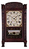 Seth Thomas, Plymouth, Conn., 30 hour, time and strike weight wood movement half column & splat shelf clock.