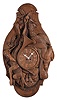 Poland, elaborately carved wall clock, 8 day, time and strike spring driven movement
