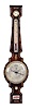 R. Camotta, Halifax wheel barometer with thermometer, hygrometer and level in inlaid mahogany case