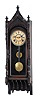 F. Kroeber, 14 Cortlandt St., New York, NY. "Regulator No. 46" wall hanging clock with a spring driven, 8 day, time and strike movement in a walnut case.