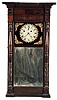 Munger & Benedict, Auburn, New York, 8 day, time and strike, weight driven brass movement, Empire "ironing board top" shelf clock.