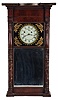 Munger & Benedict, Auburn, New York, 8 day, time and strike weight driven, brass movement Empire case "ironing board top" shelf clock.