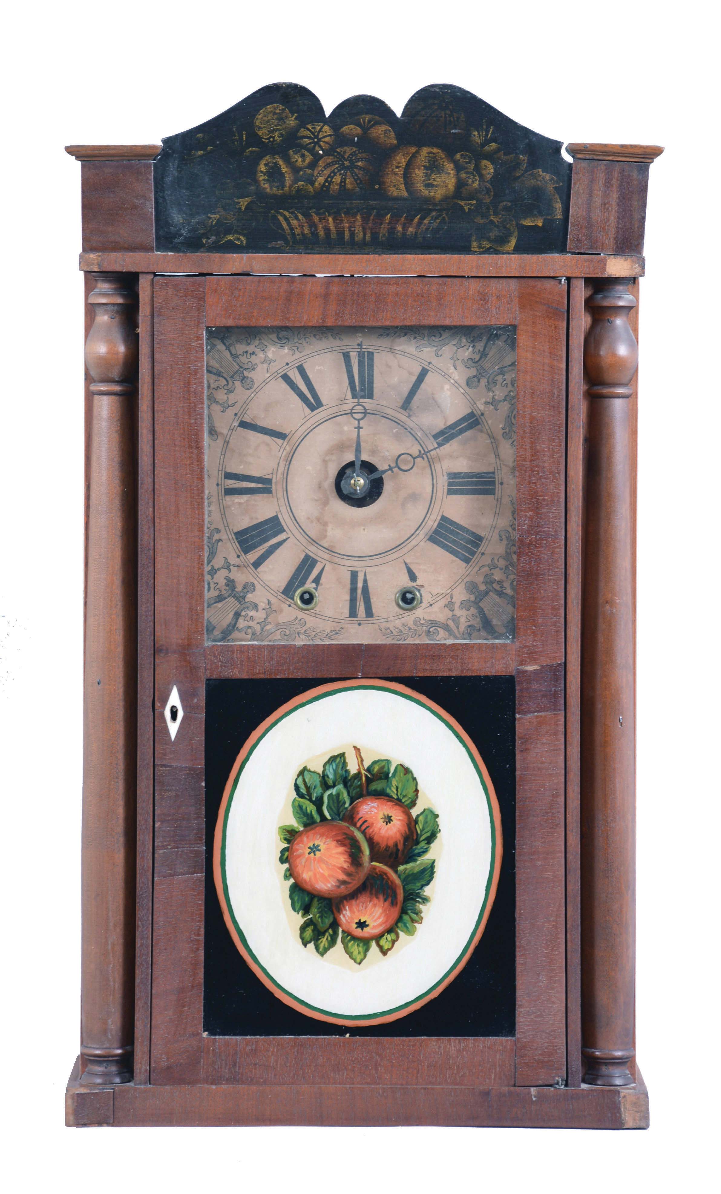 William Dexter, Stockbridge, Madison County, New York, 30 hour, time and alarm weight wood movement miniature shelf timepiece. — Antique Clocks Price Guide