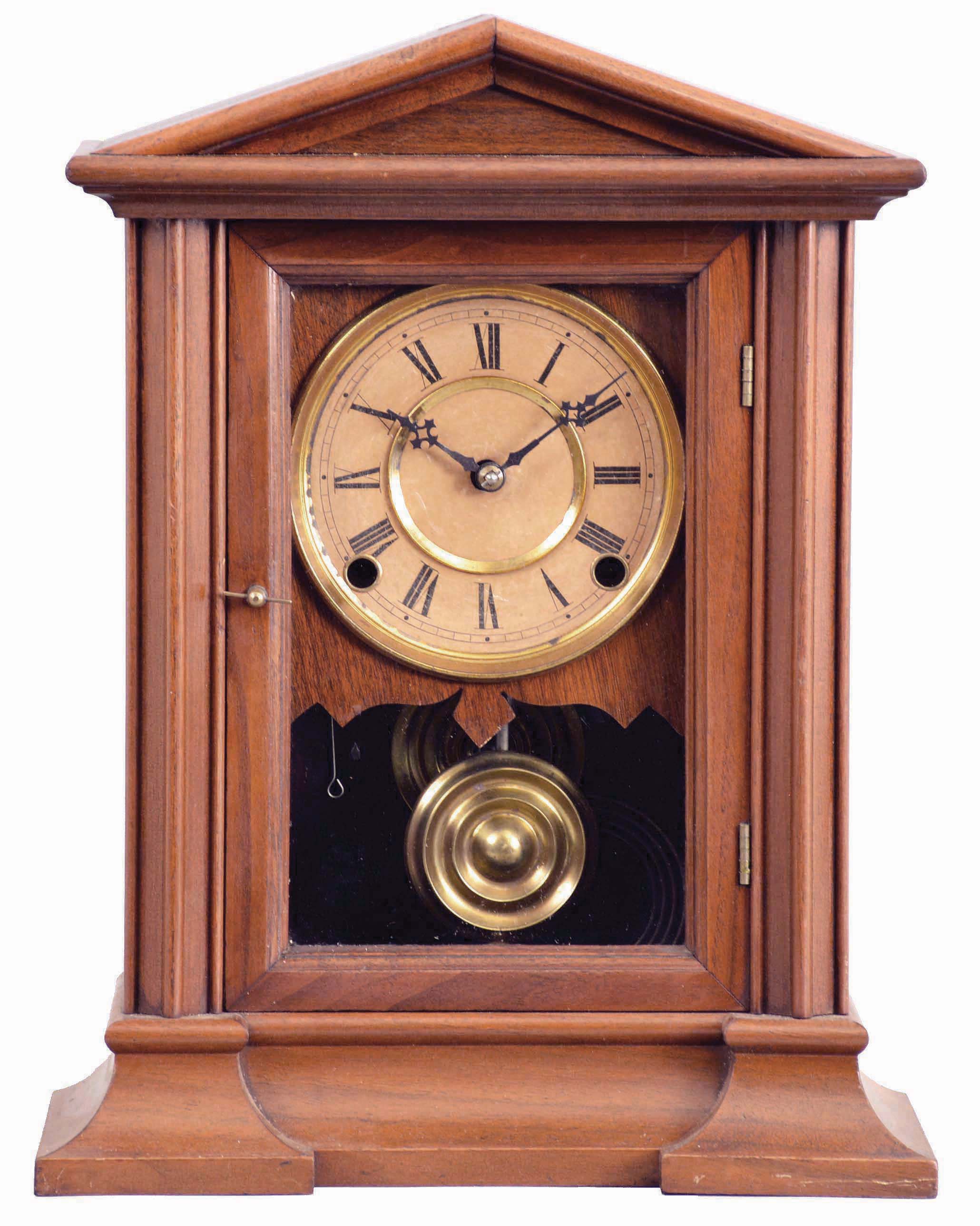 E. Ingraham & Co., Bristol, Conn., "Episode", 8 day, time and strike, spring brass movement mantel clock. — Antique Clocks Price Guide