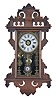 E. N. Welch Mfg. Co., Forestville, Conn., "Eclipse", 8 day, time, strike and alarm spring brass movement wall clock.