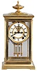 Ansonia Clock Co., New York, "Oriel", 8 day, time and strike, spring brass movement crystal regulator mantel clock.