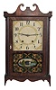 Unknown, Conn. 30 hour, time and strike, weight wood movement pillar & scroll shelf clock now with label of Orten, Preston & Co., Farmington, CT.