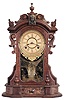 Ansonia Clock Co., New York, "Monarch", 8 day, time and strike, spring brass movement shelf clock.