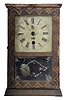 Silas B. Terry, Terryville, Conn., miniature shelf clock with spring driven 30 hour ladder timepiece movement in a decorative paper covered case,
