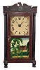Silas Hoadley, Plymouth, Conn., 30 hour, time and alarm miniature column & splat shelf clock.